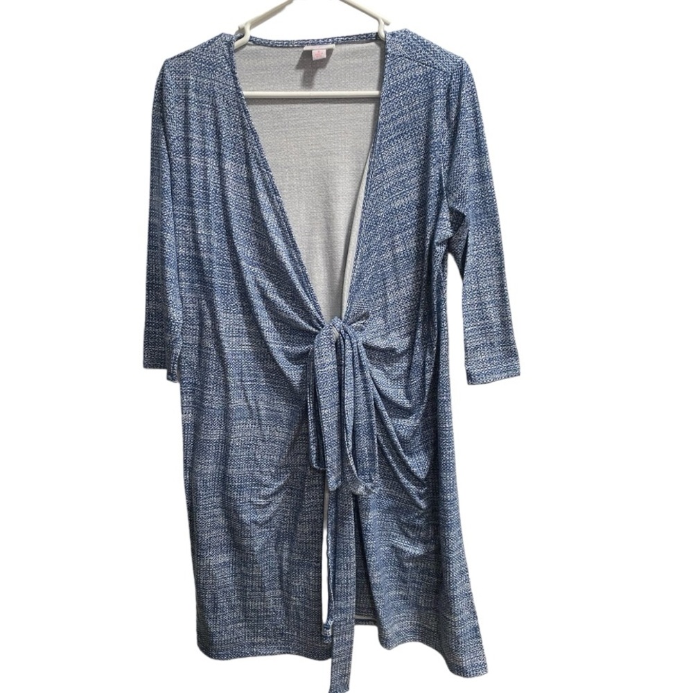 LuLaRoe‎ Wrap, ties in the front, size Small, Blue and White